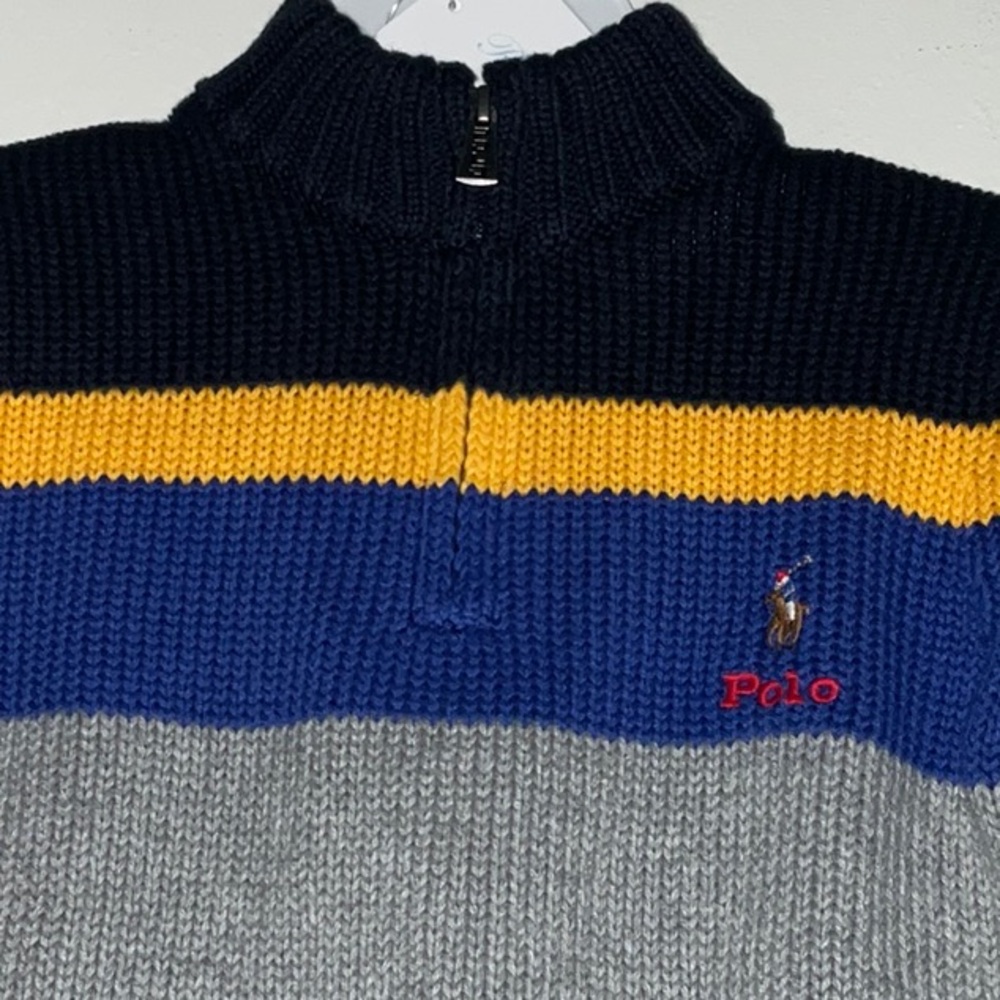 Polo Ralph Lauren Toddler Boy 1/4 Zip Knit Pullover Seater 100% Cotton 24mon NWT